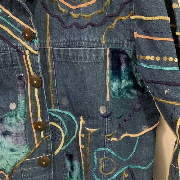 Crazy embellished Jean Jacket unbranded but so cute I had to! And now you do! - Picture 3 of 6